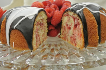 Raspberry Gnash Bundt Cake